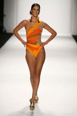 A model wearing Gottex Spring 2009 at The Tent, Bryant Park on S