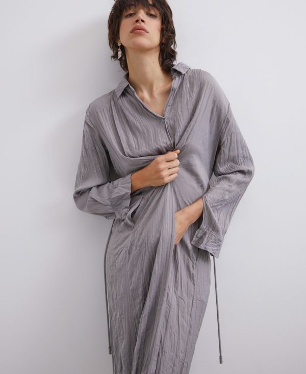 Vestidos adolfo dominguez otoño invierno vestido camisero plisado 