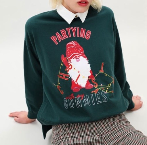 Sudadera de mujer navideña con gnomo Lefties