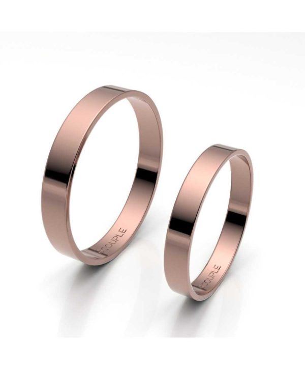 Tendencias alianzas de boda anillo simple rosa 