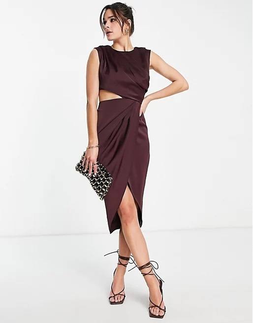 Mejores vestidos invitada boda comunion bautizo asos BAUTIZO marron 