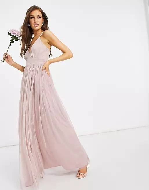 Mejores vestidos invitada boda comunion bautizo asos modelo tul escote 