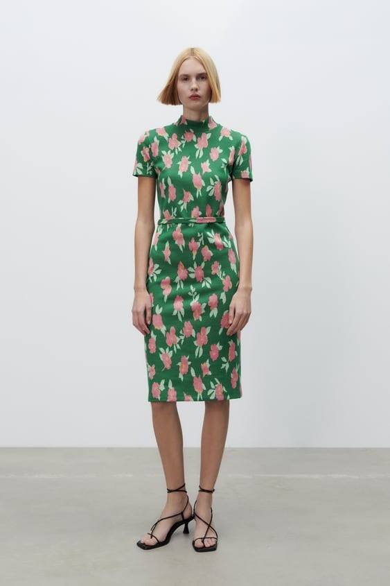 Mejores vestidos invitada boda comunion bautizo zara boda flores jaquard 