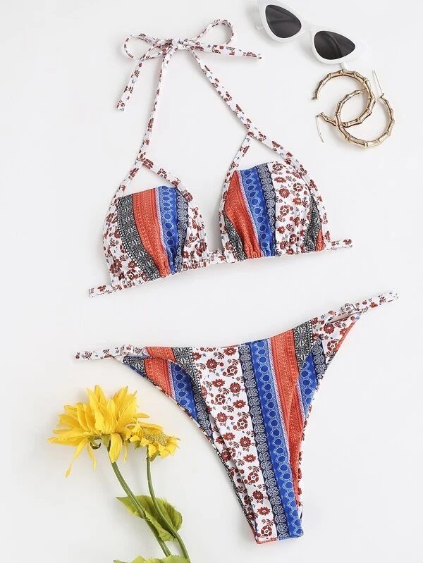 Donde encontrar micro bikinis SHEIN estampado 2 