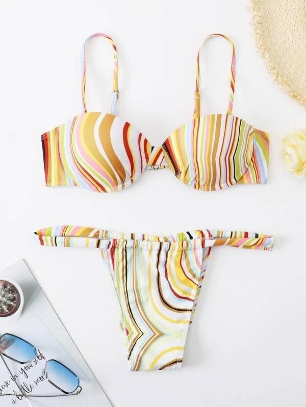 Donde encontrar micro bikinis SHEIN estampado 